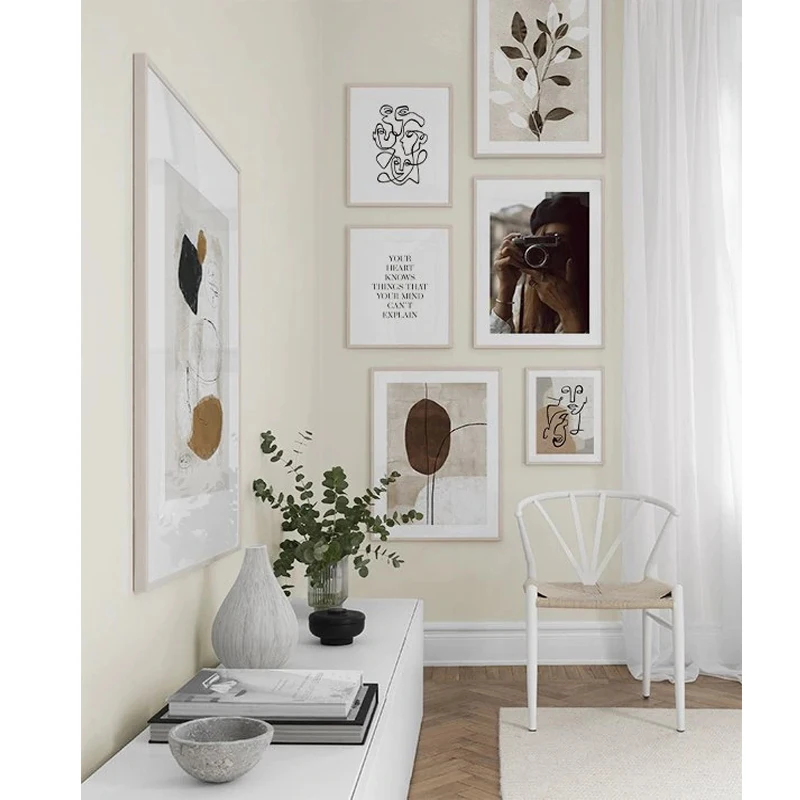 

Abstract Line Drawing Leaves Quote Posters And Prints Wall Art Picture Canvas Poster Nordic Minimalist Decoration Home Painting