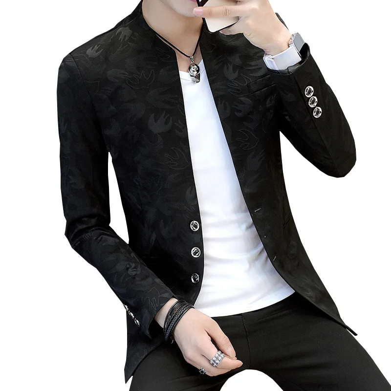 Fashion Men's Blazers Jacket Korean Style Boys Slim Fit One Button Top Coat Short Jackets Lapel B67