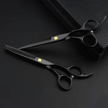 

9pcs Professional Barber Ergonomic Stainless Steel Shears Thinning Cutting Adjustable Styling Tool Comb Hairdressing Scissor Set