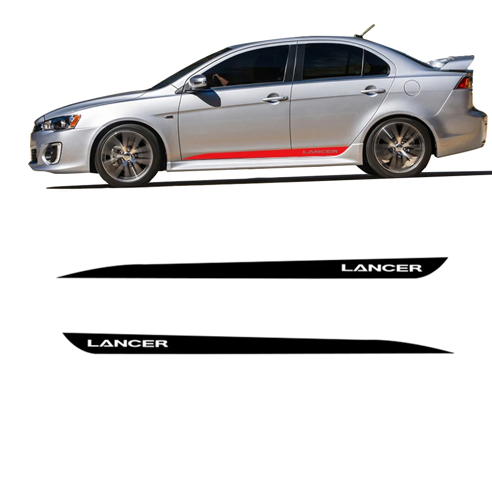 MITSUBISHI LANCER 2x side stripes body decal vinyl graphics sticker