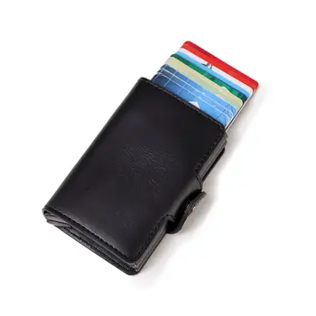 

Men Business Credit Card Holder Wallet Unisex double Metal Blocking RFID Wallet ID Card Case Aluminium Travel Purse
