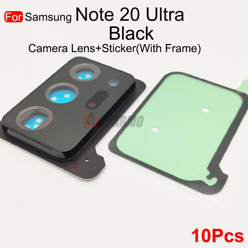 smartphone camera lens 10Pcs Rear Back Camera Lens Glass With Adhesive Lens Frame Cover Sticker For Samsung Galaxy Note 20 Ultra 20U Replacement parts sony mobile lens Lenses