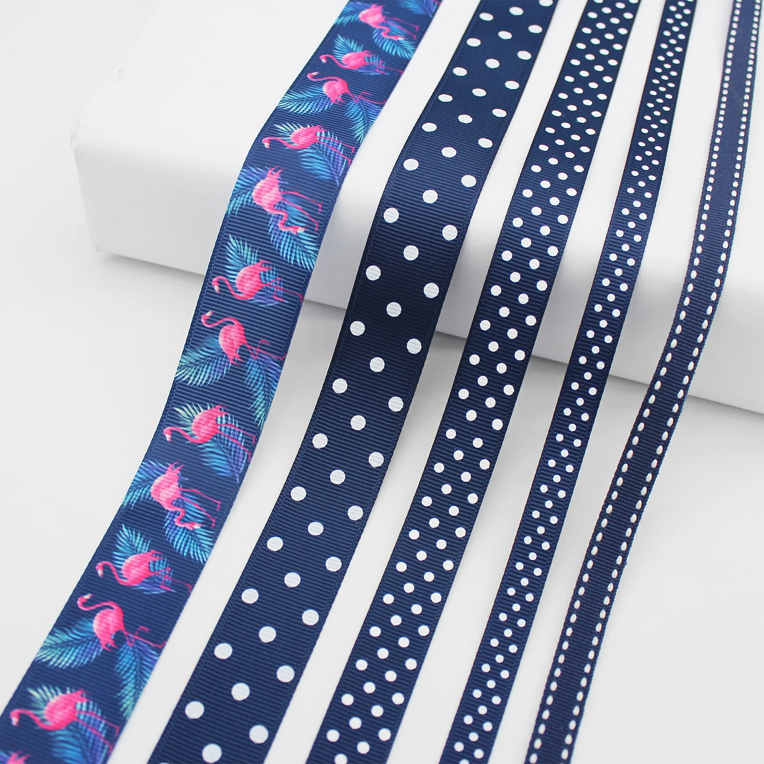 Blue Tapes Printed Grosgrain Satin Ribbons Dot Heart Star Gingham Velvet For DIY Hair Bows Crafts Accessories