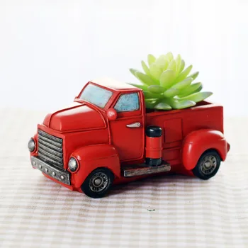 

Little Red Truck Christmas Decor Handcrafted Home DecorationFigurines & Miniatures Old Classic Metal Truck fairy garden