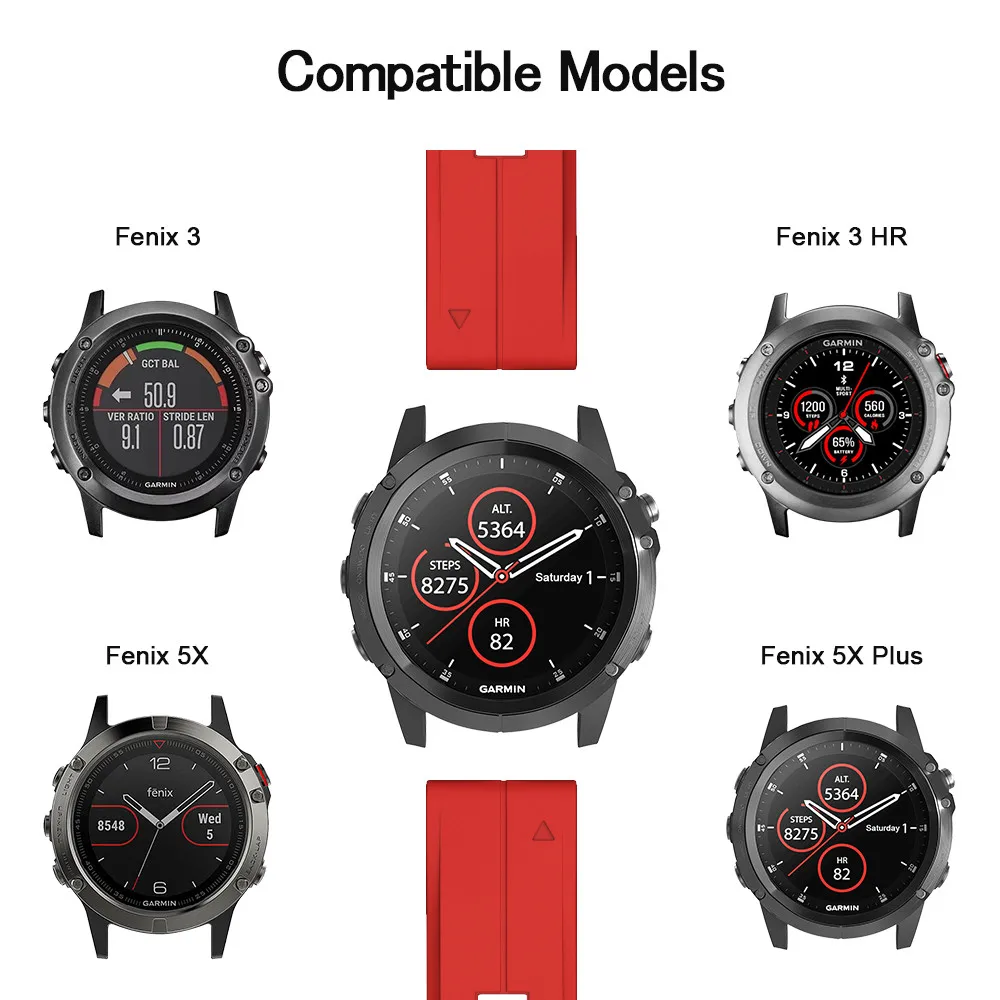 26 мм ширина ремешка для Garmin Fenix 5X3 3HR силиконовый сменный ремешок с быстроразъемным браслетом для Garmin Fenix 5X 5X Plus