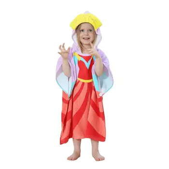 

Cartoon Print Hooded Baby Bathrobe Reasonable Storage and Convenient Access Cape Children Bath Towel Windproof Shawl