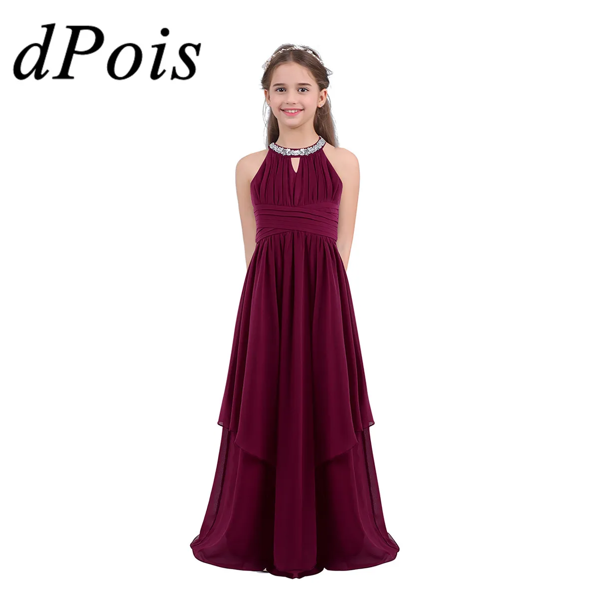 DPOIS Детский карнавальный костюм сказочной принцессы для девочек блестящее