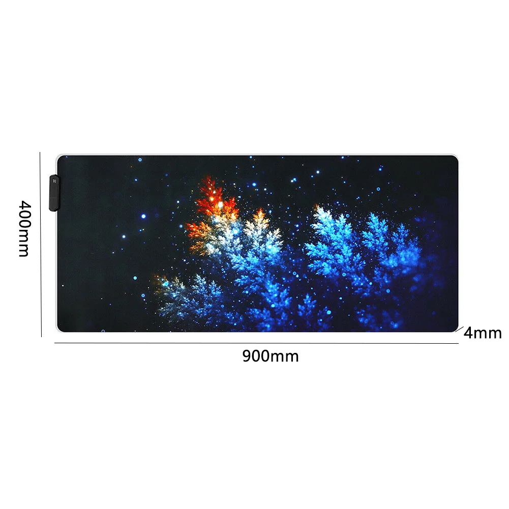 Non Slip Home Office Mouse Pad Gaming USB Cable LED Lighting Colorful Table For PC Decorative RGB Luminous Laptop Rubber