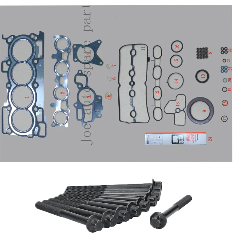 MR18DE MR20DE M4R Full gasket set kit cylinder head bolt for Nissan Livina/ Sentra/Tiida/X-Trail/Dualis Renault Megane 2.0L 1.8L AliExpress