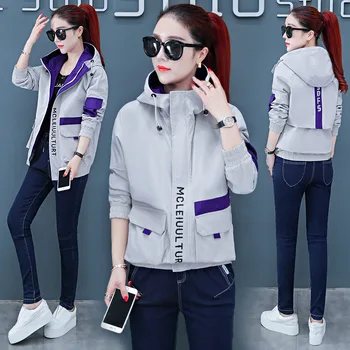 

Jacket Women's Spring and Autumn 2019 New All-match Loose and Plus-sized Thin Casual Jacket Short Baseball Uniform coat women
