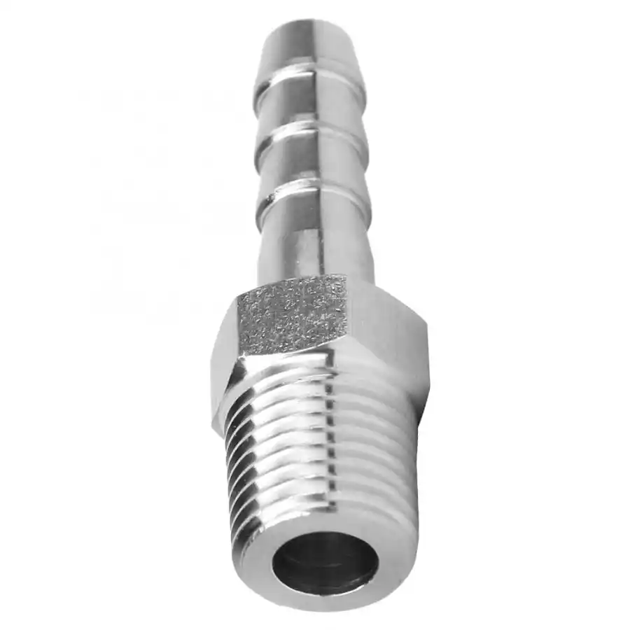 BSPT1//4-10mm Y conector de acoplamiento r/ápido Conexi/ón de tuber/ía para fontaner/ía de gas o aceite 2PCS Conector de rosca macho BSPT de acero inoxidable de 1//4 pulg