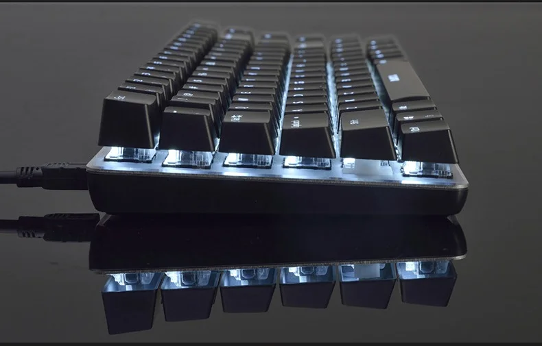 Ajazz AK33 DIY 82 ключ сплав панель USB Проводная Подсветка Mechanica клавиатура синий/черный ось со съемным кабелем