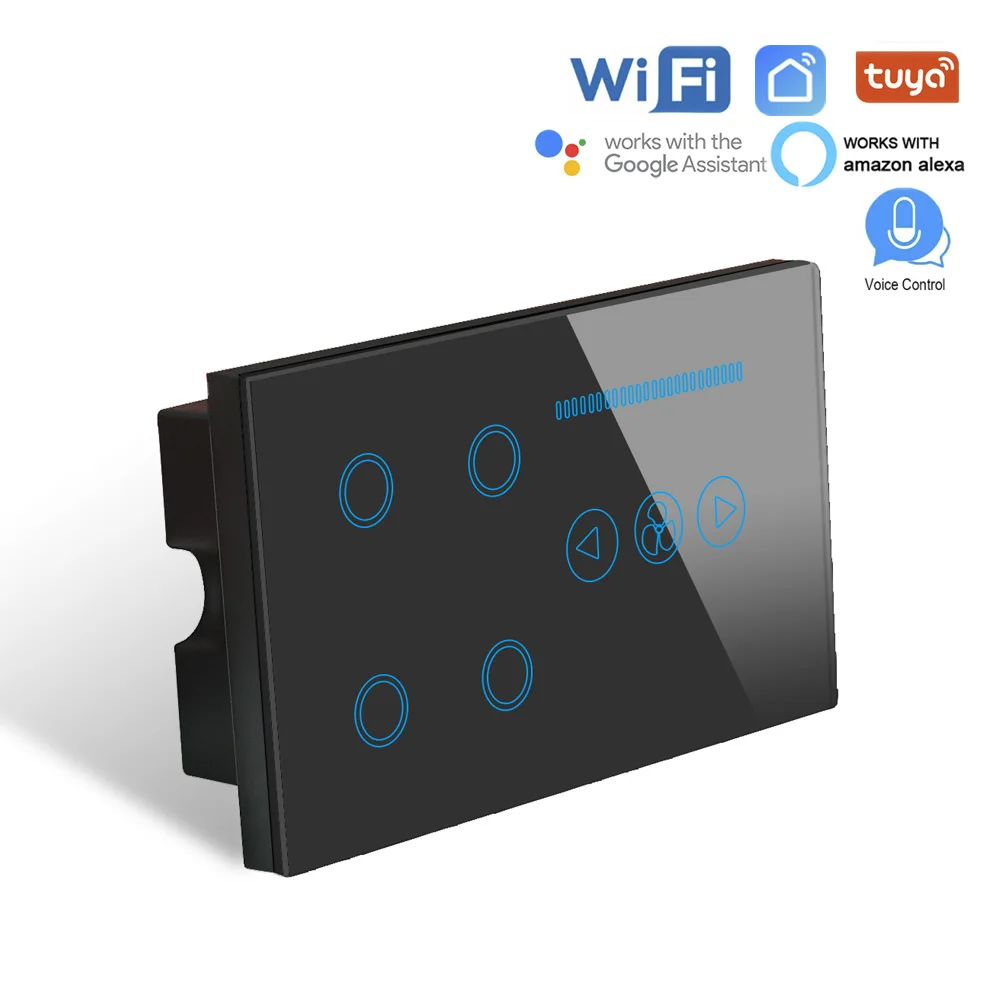 Умный Wi Fi выключатель 4 gang WIFI светильник переключатель с потолочный вентилятор