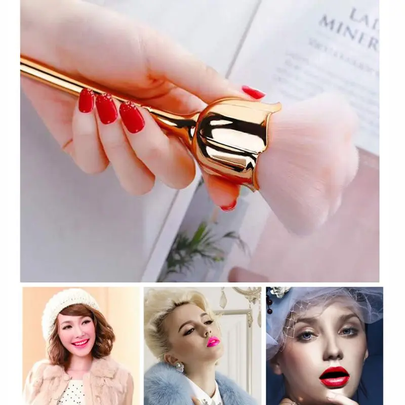 

Exaggeration unique 1Pcs Pro Rose Flower Makeup Brush Foundation Powder Blush Loose Powder Contour Cosmetic Brush