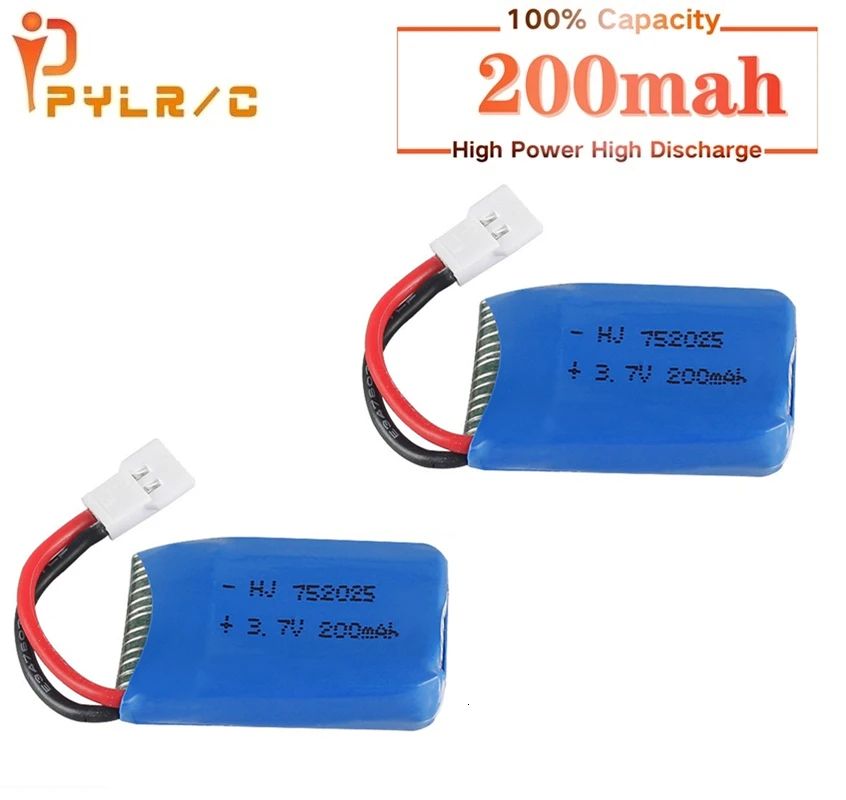 Батарея для Дронов Syma X4 X11 X13 RC 3,7 V 200mah LiPo батарея для Syma X4 X11 X13 RC Quadcopter части 752025 1-10 шт