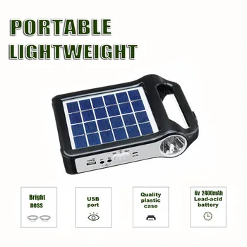 

USB Charger Portable 6V Rechargeable Solar Panel Power Storage Generator System With Lamp Lighting Home Solar Energy System Kit