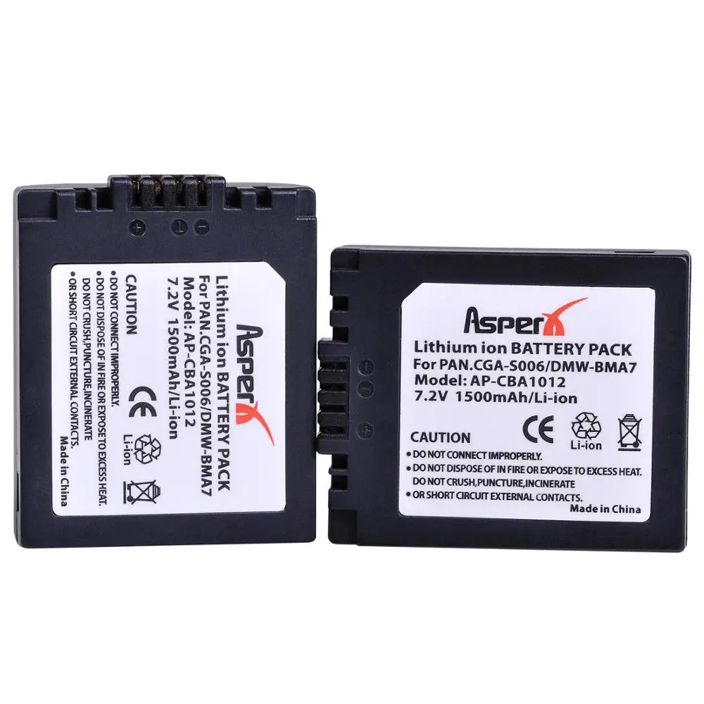 2X Φ аккумуляторы и зарядное устройство для аккумулятора Panasonic Lumix CGA S006 DMW BMA7 DMC FZ7 FZ8