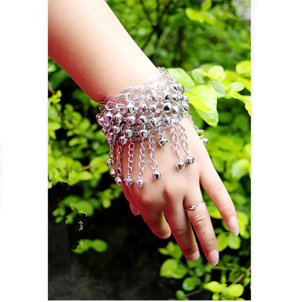 Vintage Bell Tassels Upper Arm Cuff Armlet Armband Bracelet Brangle Jewelry