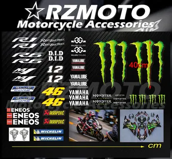 

NEW Fit For YAMAHA R1 R6 M1 Sticker MOTOGP WSBKValentino Rossi Motorcycle Decal Logo Pad Fairing Colur DIY RZMOTO