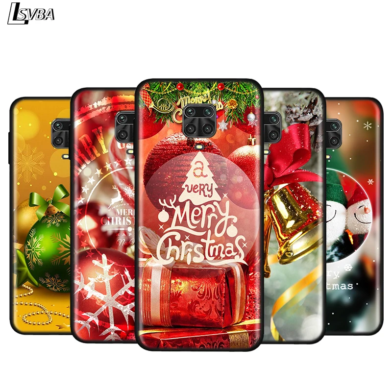 

Silicone Cover Christmas Gift Decorations For Xiaomi Redmi Note 9 9S Max 8T 8 7 6 5 Pro 5A 4X 4 Bright Black Phone Case