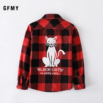

GFMY 2020 spring 100% Cotton Full Sleeve Fashion kids Plaid Shirt 3T-12T Casual Big Kid Clothes Can Be a Coat