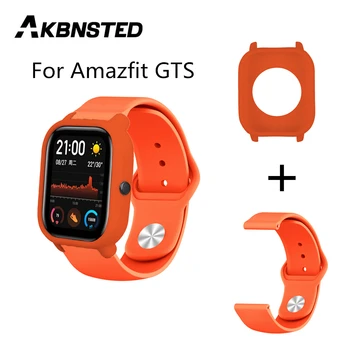 

AKBNSTED Quick Release Silicone Watch Strap + Silicone Watch Case For Xiaomi Huami Amazfit GTS Smart Watch Replace Accessories