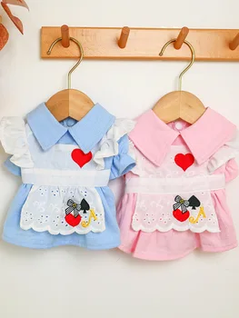 

Newest Style Pink Blue Colors Cute Sweet Pet Dog Clothes Princess Style Dog Skirt for Autumn and Winter Two Feet Pet Dresses