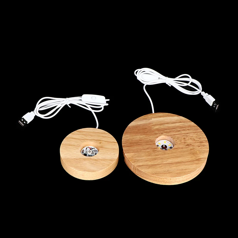 Smart Home New Wood Light Base Rechargeable Wooden LED Light Rotating Display Stand