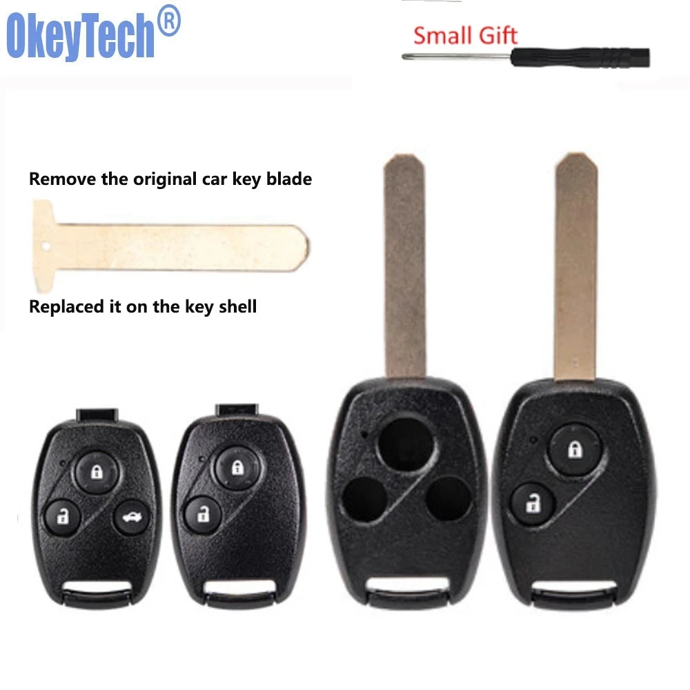 OkeyTech для Honda Crv Pilot Accord Fit City пульт дистанционного управления чехол Fob 2 3 кнопки Pad