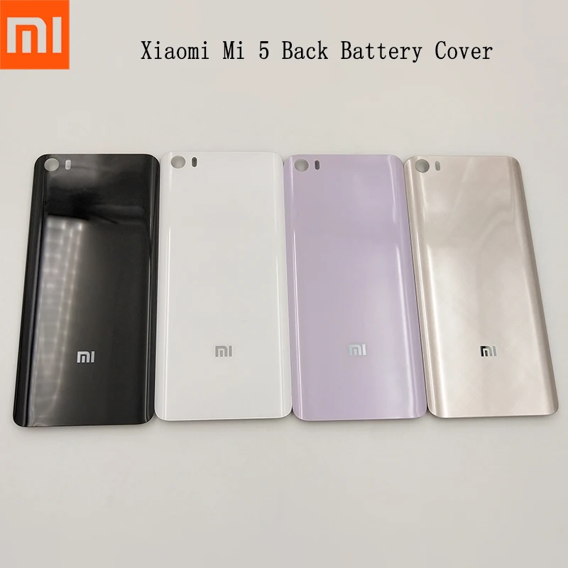 

Original Xiaomi mi 5 mi5 Back Battery Cover Glass Rear Door Housing Case Cove Panel Replacement phone case with Adhesive Sticker