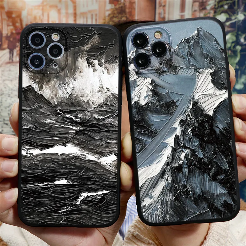 3D Emboss Mountain Silicon Phone Case For Coque iPhone 6 7 6S 8 Plus 5 5S SE 2020 10 X XR XS 11 12 Pro Max TPU Relief Back Cover 3D Emboss Mountain Silicon Phone Case For Coque iPhone 6 7 6S 8 Plus 5 5S SE 2020 10 X XR XS 11 12 Pro Max TPU Relief Back Cover