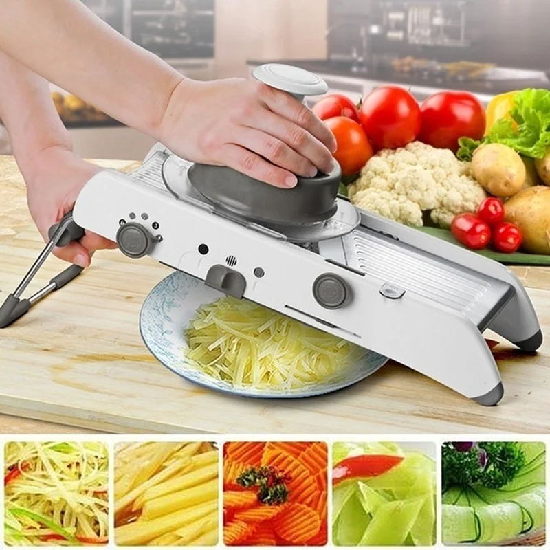 

Multi-function Shredder Manual Stainless Steel Blade Adjustable Vegetable Onion Potato Slicer Machine Potato Serving Machine