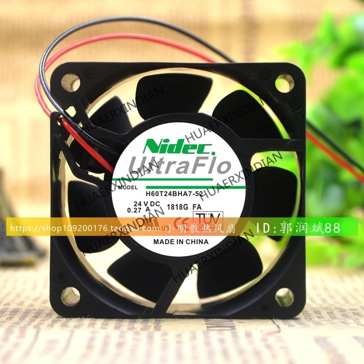 

1Pieces NEW H60T24BHA7-52 6025 24V 0.27A 6CM Motor protection cooling Fan Original