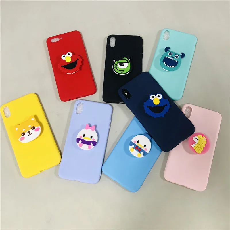 

Cartoon Sesame Street Minnie Case For iPhone X 6 6s 7 8 Plus 5 5s Soft Silicon TPU Cover iPhone 11 Pro XR Xs Max 3D Phone Holder