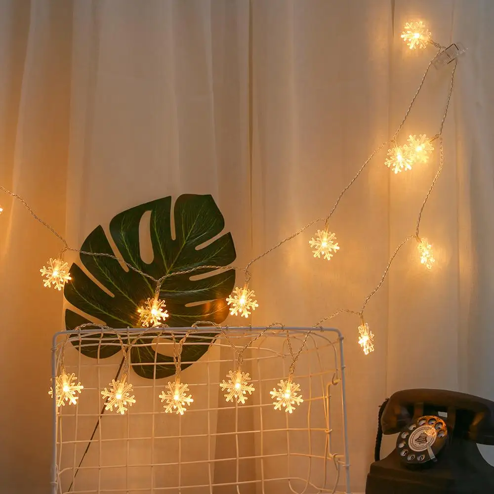 

20 LED Christmas Tree Snow Flakes Led String Fairy Light USB Xmas Party Home Wedding Garden