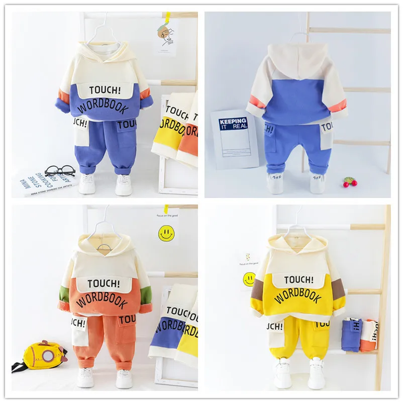 Spring Autumn Children Cotton Clothing Suit Baby Boys Girls Clothes Kids Sport Hoodies Pants 2Pcs/Sets Fahion Toddler Tracksuits