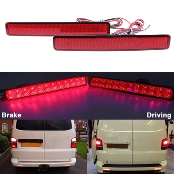 

1Pair T5 Rear Bumper Reflector X2 Left / Right Light Strips 7E0945105 7E0945106 Durable And Practical
