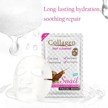

10Pcs/box Snail Collagen Facial Mask Skin Moisturizing Anti-aging Whitening Protective Film Face Sheet Skincare