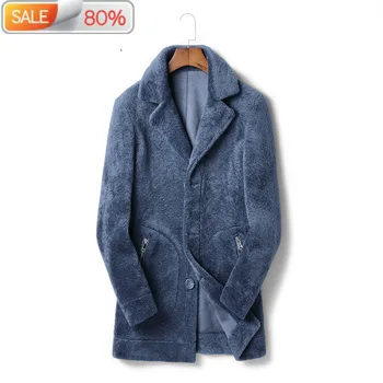 

Autumn Winter Men Sheep Shearling Fur Coat Double-side Wear Suede Jacket Chaqueta Hombre JLK1AYC1993ND1245