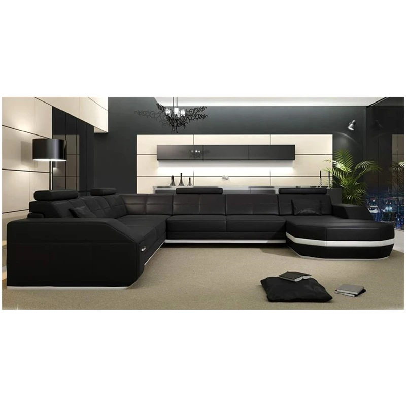 Мебель для гостиной современный дизайн секционный кожаный диван loveseat |