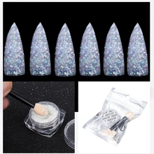 Голографический AB дизайн ногтей блеск оболочки хлопья зеркало с русалкой пудра с пайетками смешанные цвета 3D ювелирные изделия с блестками украшения для ногтей