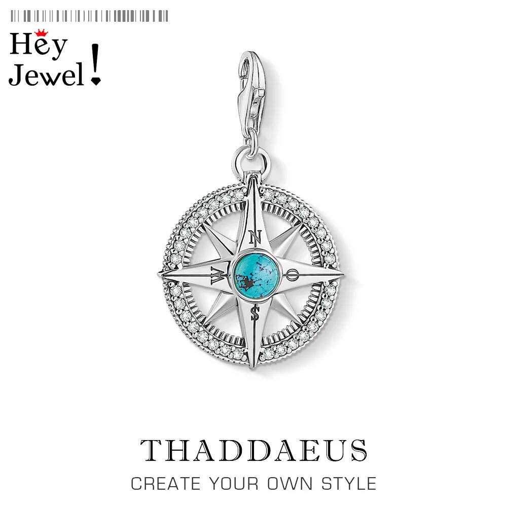 Compass Blue Pendant Charm  Fine Jewelry 2021 Summer Vintage Gift For Women Men Hot Deals