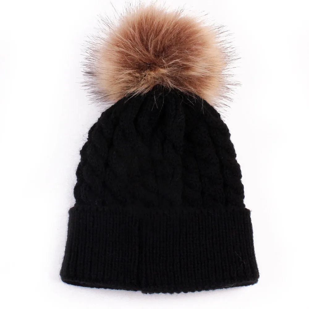 Осень-зима, новинка,, милые зимние детские шапки для новорожденных, вязаная шерстяная шапка с помпоном, милые шапки, зимние шапки# N6