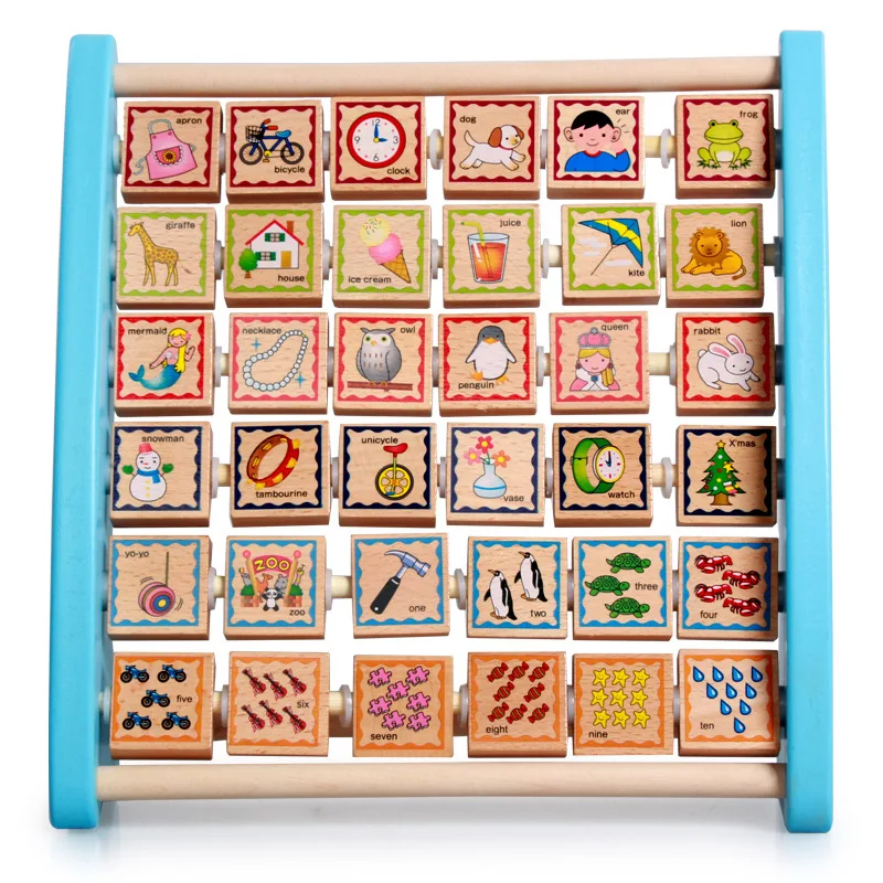 

ELC Wood fan ban jia xue xi jia Educational Wooden Toys Calculation Frame Abacus Lettered with Numbers Cognitive