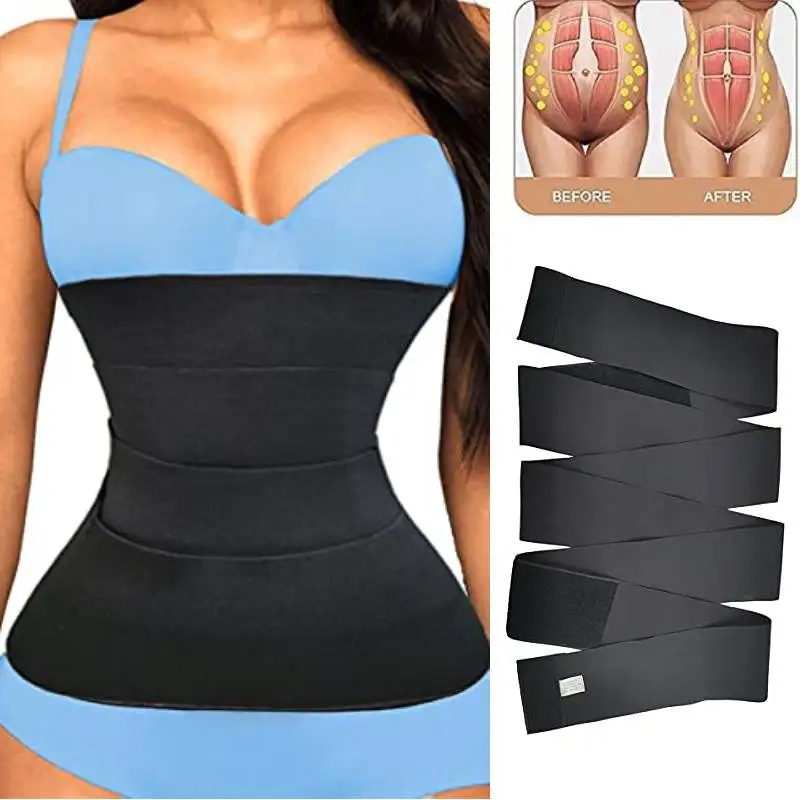 

Waist Trainer Snatch Bandage Wrap Women Sweat Sauna Body Shaper Trimmer Belt Corset Tummy Adjustable Strap Band Weight Loss She