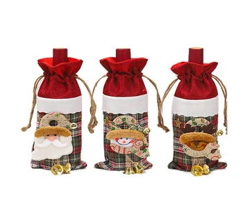 

Santa Claus Snowman Elk Hanging Bell Red Wine Bottle Bag/Christmas Wine Bottle Bag/Christmas Home Decor/Wine Bottle Set