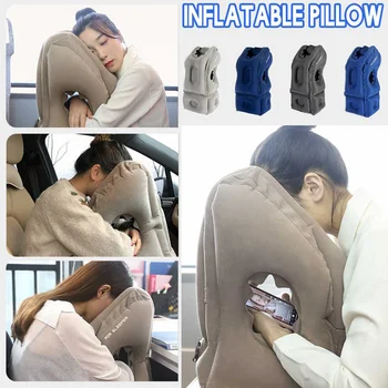 

Inflatable Travel Neck Pillow TPU Air Bolster Frontal Comfortable Sleep Plane Car Soft Cushion Trip Folding Blow Portable Pillow
