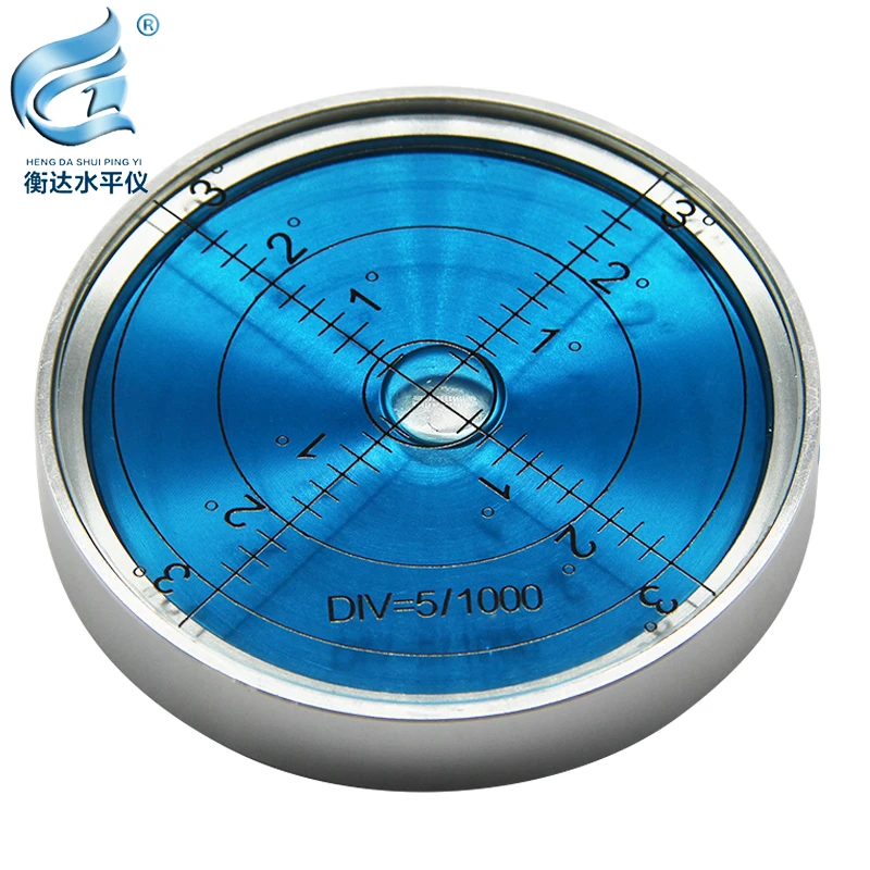 Magnetic level meter mini metal level bead high precision horizontal bubble round small household level bubble 60*10mm