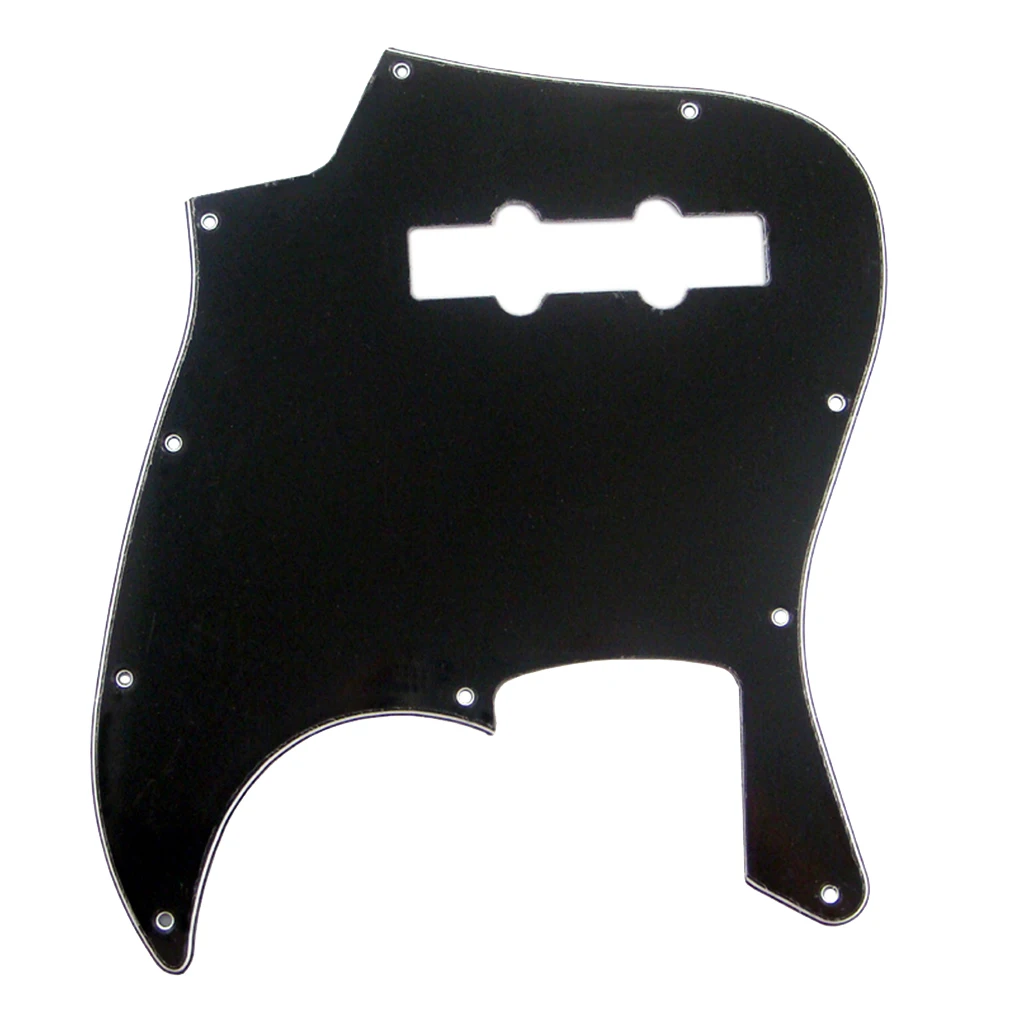 Black PVC 3 Ply Bass Pickguard Scratch Plate for JB Electric Bass Guitar 10 Holes