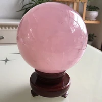 Natural Pink Rose Quartz Crystal Healing Ball Sphere +stand 1